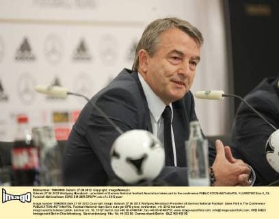 Gdansk 27.06.2012 Wolfgang Niersbach - president of German National football Asociation takes part in the conference  FLUMI270612kon1_13