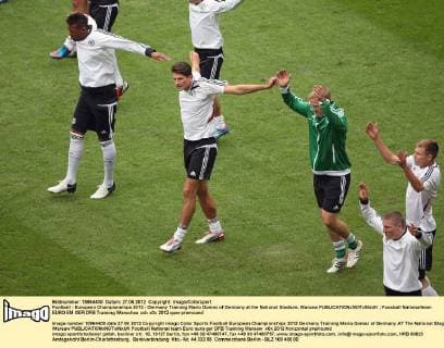 Football - European Championships 2012 - Germany Training Mario Gomez of Germany at the National Stadium, Warsaw 