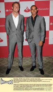 Jenson Button and Lewis Hamilton at the launch of the London Grand Prix Prix in London, Thursday 28th June 2012 Photo by: Stephen Lock i-Images StephenxLock i-Images  SLK