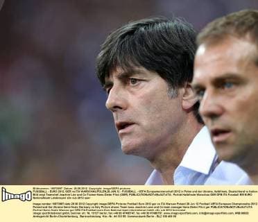 FUSSBALL - EURO 2012, GER vs ITA WARSCHAU,POLEN,28.JUN.12 - FUSSBALL - UEFA Europameisterschaft 2012 in Polen und der Ukraine, Halbfinale, Deutschland vs Italien. Bild zeigt Teamchef Joachim Löw und Co-Trainer Hans-Dieter Flick (GER). 