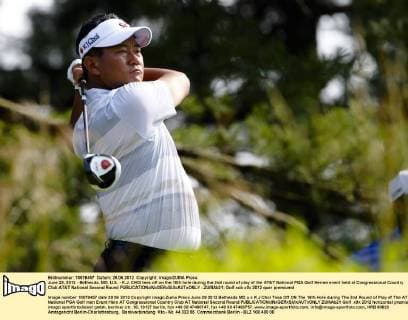 June 29, 2012 - Bethesda, MD, U.S. - K.J. CHOI tees off on the 16th hole during the 2nd round of play of the AT&T National PGA Golf Herren event held at Congressional Country Club AT&T National Second Round - ZUMAb21