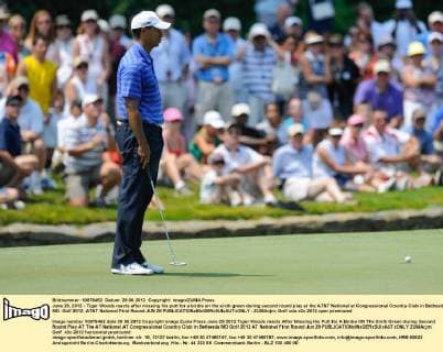 June 29, 2012 - Tiger Woods reacts after missing his putt for a birdie on the sixth green during second round play at the AT&T National at Congressional Country Club in Bethesda MD. Golf 2012: AT&T National First Round JUN 29 - ZUMAcjm