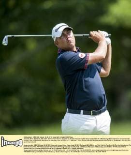 June 30, 2012 - Bethesda, MD, USA - Bo Van Pelt hits his tee shot on the 2nd hole during the third round of the AT T National golf tournament at Congressional Country Club in Bethesda, Maryland, on Saturday, June 30, 2012. AT T National - Third Round - ZUMAm67
