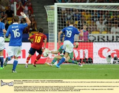 Kiev 01 07 2012 - Finale Euro 2012, Spanien - Italien: gol Jordi Alba 