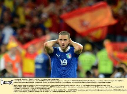 Leonardo Bonucci Italia Dejection - Kiev 01 07 2012 Stadio Olimpico, Spanien - Italien, Euro 2012 allexsabba
