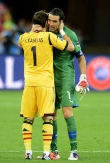 Iker Casillas Spain, Gianluigi Buffon Italia - Kiev 01 07 2012 Stadio Olimpico, Spanien - Italien, Euro 2012 allexsabba