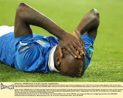 The final match of the European Football Championship 2012 between the national teams of Italy and Spain on July 1, 2012 in Kiev, Ukraine. Mario Balotelli after the lost game  EN_01036398_0056
