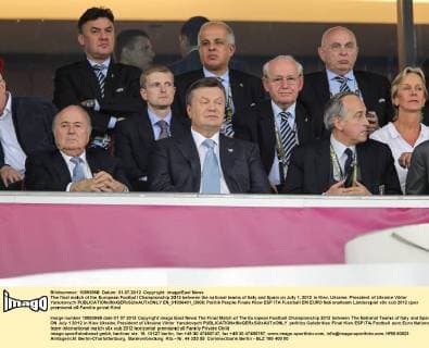 The final match of the European Football Championship 2012 between the national teams of Italy and Spain on July 1, 2012 in Kiev, Ukraine. President of Ukraine Viktor Yanukovych  EN_01036401_0008