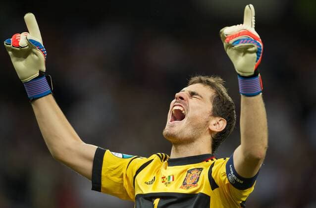 Fussball Kiew 01.07.2012 Europameisterschaften Finale Spanien (ESP) - Italien (ITA) 4:0 Spanien ist Europameister Jubel nach dem 3:0 Iker Casillas (Spanien, TW, No.01)