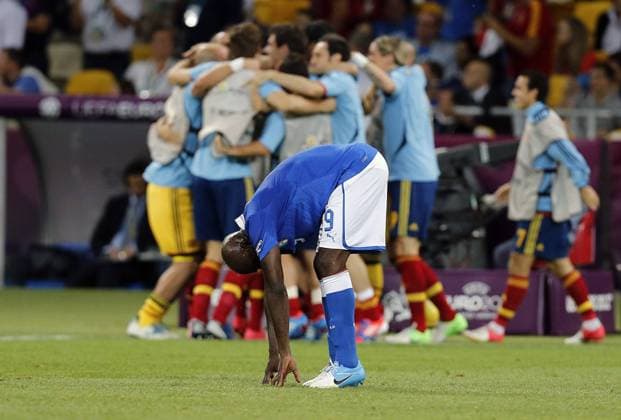 EURO-2012 . final match Italy-Spain - Mario Balotelli (ITA) enttäuscht
