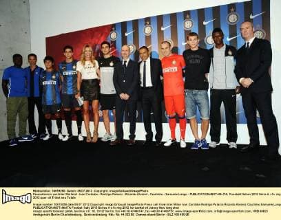 Pressetermin von Inter Mailand - Ivan Cordoba - Rodrigo Palacio - Ricardo Alvarez - Coutinho - Samuele Longo - 