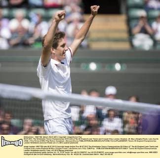 08.07.2012. The Wimbledon Tennis Championships 2012 held at The All England Lawn Tennis and Croquet Club, London, England, UK. Boy s Singles Finals. Luke Saville (AUS) v Filip Peliwo (CAN). Filip Peliwo triumphant. xDuncanxGrovex  ActionPlus20255337
