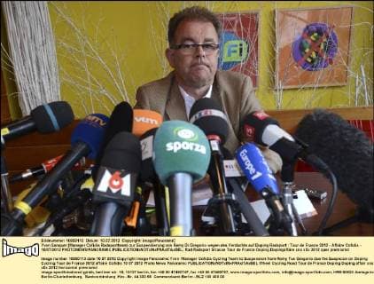 Yvon Sanquer (Manager Cofidis Radsportteam) zur Suspendierung von Remy Di Gregorio wegen des Verdachts auf Doping Radsport : Tour de France 2012 - Affaire Cofidis - 10 07 2012 PHOTONEWS PANORAMIC 