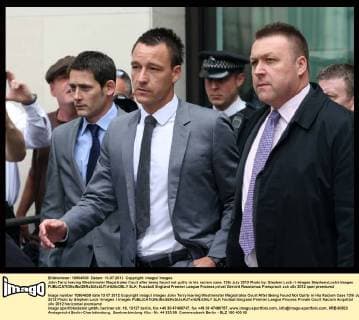 John Terry leaving Westminster Magistrates Court after being found not guilty in his racism case, 13th July 2012 Photo by: Stephen Lock i-Images StephenxLock i-Images  SLK