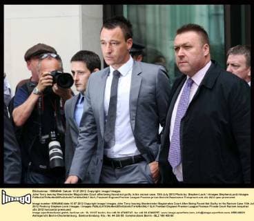 John Terry leaving Westminster Magistrates Court after being found not guilty in his racism case, 13th July 2012 Photo by: Stephen Lock i-Images StephenxLock i-Images  SLK