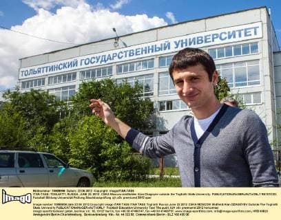 ITAR-TASS: TOGLIATTI, RUSSIA. JUNE 22, 2012. CSKA Moscow midfielder Alan Dzagoyev outside the Togliatti State University.  RE101C20