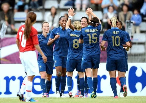Louisa NECIB (fra) - Marie Laure DELIE (fra) FOOTBALL : France vs Japon - match amical - 19 07 2012 AnthonyBibard FEP Panoramic 