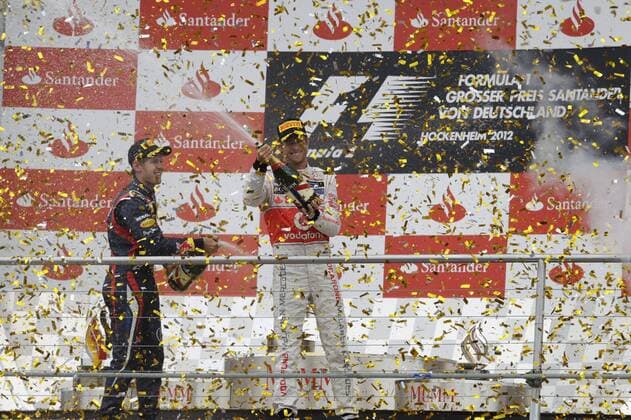 Sebastian Vettel (Red Bull Racing), Jenson Button (McLaren Mercedes) GP Deutschland 2012 Formel 1 Grand Prix Deutschland 2012