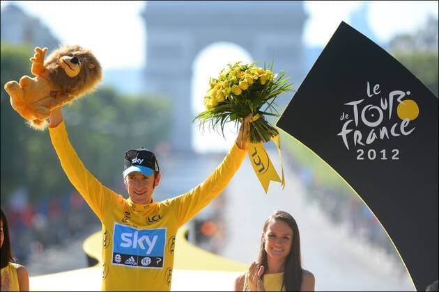 Tour Gesamtsieger Bradley Wiggins (GBr) of Sky Procycling Team CYCLISME : Tour de France 2012 - Rambouillet Paris - Etape 20 - 22 07 2012 PHOTONEWS Panoramic 