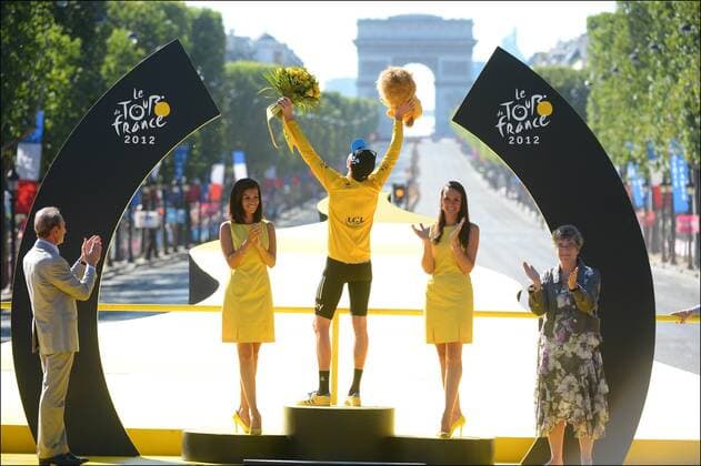 Tour Gesamtsieger Bradley Wiggins (GBr) of Sky Procycling Team CYCLISME : Tour de France 2012 - Rambouillet Paris - Etape 20 - 22 07 2012 PHOTONEWS Panoramic 
