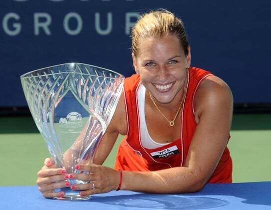 22 JULY, 2012: Dominika Cibulkova (SVK) with the winners trophy after winning the Mercury Insurance Open at the La Costa Resort and Spa. TENNIS: JUL 22 Mercury Insurance Open Finals Icon506122196020 EDITORIAL USE ONLY
