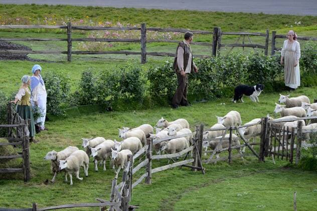 Sheep are led onto the field during the Opening Ceremonies of the London 2012 Summer Olympics on July 27, 2012 in Stafford, London. The show, created by Academy Award winning director Danny Boyle, celebrates England s history through the use of pop-culture and history.  OLY20120727101