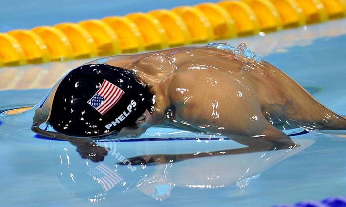 Olympic Games, London 2012. Swimming finals: Michael Phelps (USA) 200 m medley 