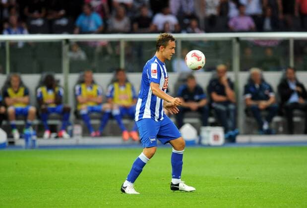 Fussball, Herren, Saison 2012 2013, 2. Bundesliga (1. Spieltag), Hertha BSC - SC Paderborn 2:2, Daniel Beichler (Hertha BSC), 03.08. 2012,