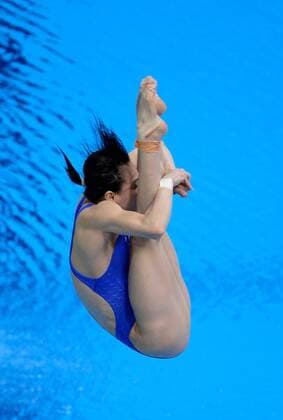 Wu Minxia of China competes in the Women s 3M Springboard Semifinal at the London 2012 Summer Olympics on August 4, 2012 in Stratford, London. Wu s time of 394.40 was the best qualifying time of all the divers in the event.  OLY20120804416