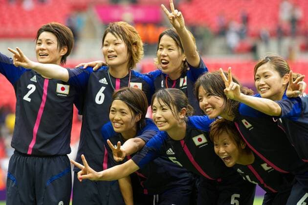 Japan team group (JPN), AUGUST 6, 2012 - Football Soccer : Japan team group celebrate after winning the Women s semifinal match between Women s Japan 2-1 Women s France t Wembley Stadium during the London 2012 Olympic Games in London, UK.  (bxlb039971)