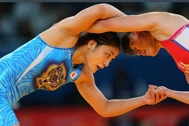 (L to R) Kaori Icho (JPN), Battsetseg Soronzonbold (MGL), AUGUST 8, 2012 - Wrestling : Women s 63kg Freestyle Semi-final at ExCeL during the London 2012 Olympic Games in London, UK.  (jyfa077546)