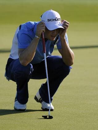 Martin Kaymer of Germany sizes up his putt on hole 10 during the first round of the PGA Golf Herren Championship on August 9, 2012 at the Ocean Course in Kiawah Island, South, Carolina.  SCP20120809104