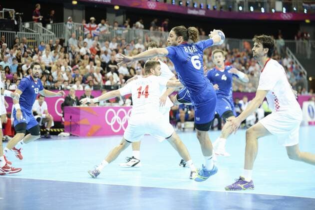 Gille Bertrand FRA HANDBALL : France vs Croatie - demi - JO 2012 - 10 08 2012 Moliere Panoramic 