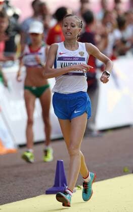 LONDON, Aug. 11, 2012 - Olga Kaniskina of Russia competes during women s 20km race walk competition, at London 2012 Olympic Games in London, Britain, on August 11, 2012. (OLY2012)BRITAIN-LONDON-ATHLETICS-WOMEN S 20KM RACE WALK 