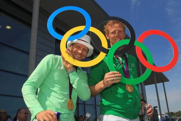 Beachvolleyball, Empfang der Beach Volleyball Olympiasieger Brink Reckermann am Flughafen Köln Bonn xHOCHxZWEIx xMichaelxKunkelx