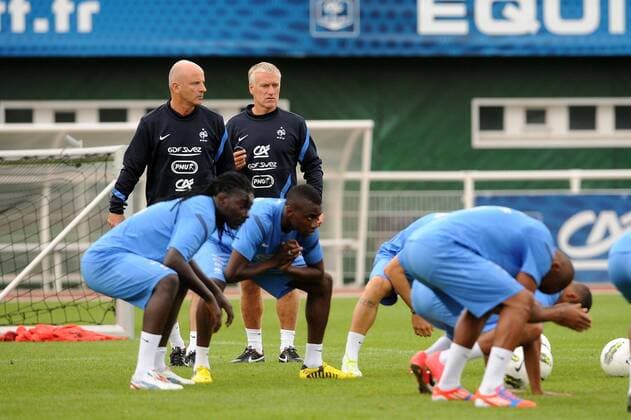 Didier Deschamps (Coach France) Guy Stephan (Coach adjoint France) - Training Nationalteam Frankreich - 13 08 2012 xN.LeGouic FEPx 