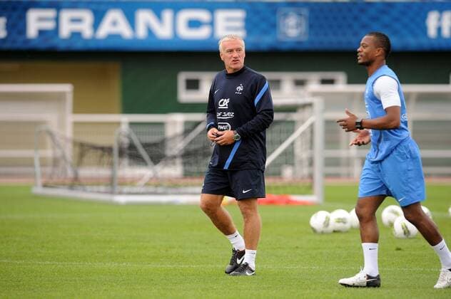 Didier Deschamps (Coach France) Patrice Evra - Training Nationalteam Frankreich - 13 08 2012 xN.LeGouic FEPx 