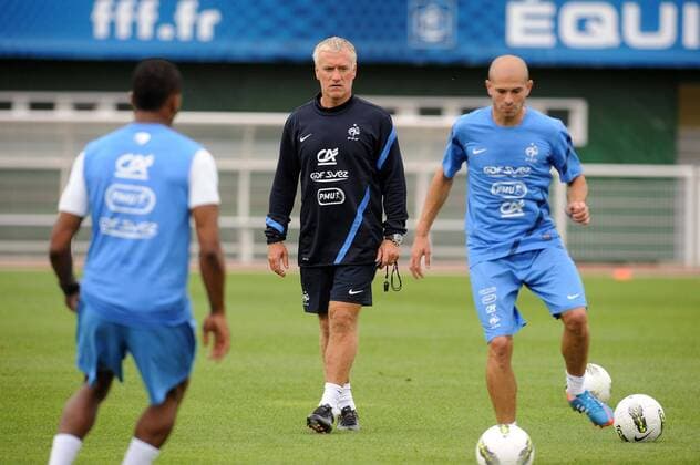 Didier Deschamps (Coach France) - Christophe Jallet - Training Nationalteam Frankreich - 13 08 2012 xN.LeGouic FEPx 
