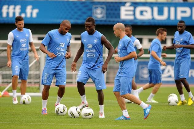 Mapou Yanga Mbiwa - Jimmy Briand - Christophe Jallet - Training Nationalteam Frankreich - 13 08 2012 xN.LeGouic FEPx 