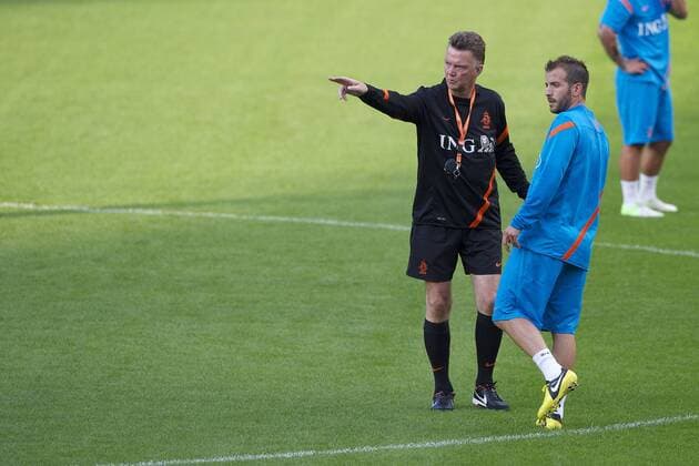 (L-R) coach Louis van Gaal of Holland,Rafael van der Vaart of Holland Netherlands Training session 2012 2013 xVIxMAURICExVANxSTEENxIVx 1097913