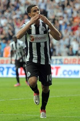 Football - Premier League - Newcastle United vs. Tottenham Hotspur. Hatem Ben Arfa (Newcastle United) celebrates after scoring rom the spot at St James Park. 