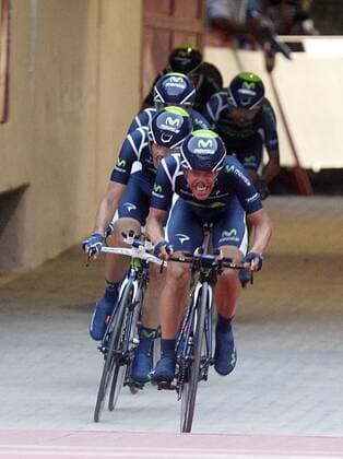 Team Movistar during Special Crono Stage.August 18,2012.  (201208182746)
