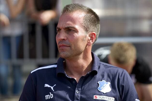 Trainer Markus BABBEL (1899), Porträt, Porträt, Portrait, nachdenklich, nachdenkend, Fussball DFB Pokal 1.Runde, Berliner AK 07 (BAK) - TSG 1899 Hoffenheim (1899) 4:0 am 18.08.2012 in Berlin, saison1213