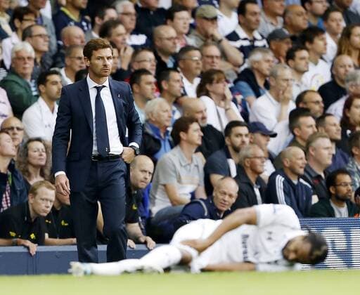 Tottenhams Andre Villas-Boas looks on ...Barclays Premier League, Tottenham Hotspur v West Bromwich Albion at White Hart Lane, London on the 25th August 2012. EDITORIAL USE ONLY. No use with unauthorised audio, video, data, fixture lists, club league logos or live services. Online in-match use limited to 120 images, no video emulation. No use in betting, games or single club league player publications.