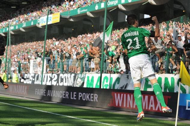 Romain Hamouma (Saint Etienne) FOOTBALL : Saint Etienne vs Brest - Ligue 1 - 26 08 2012 FredericChambert Panoramic 