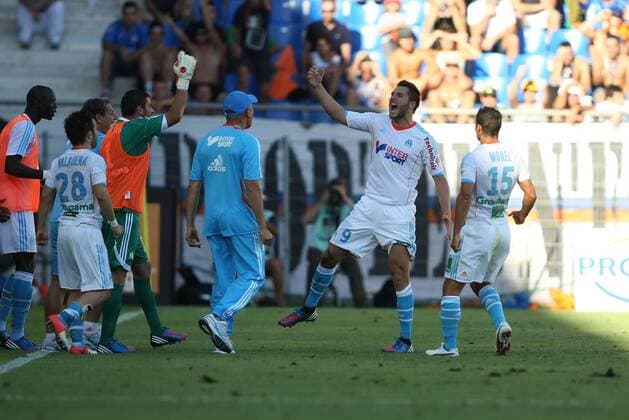 joie marseille gignac FOOTBALL : Montpellier vs Marseille - Ligue 1 - 26 08 2012 RichardGosselin Panoramic 