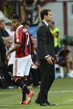 Milano 26 08 2012 - serie A AC Milan - Sampdoria Genua -- Massimiliano Allegri and Robinho 