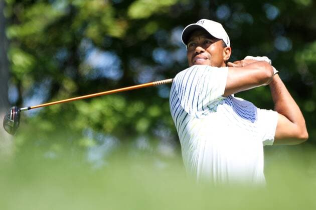 Aug. 29, 2012 - Vernon, New York, U.S. - Tiger Woods tees off on the 7th tee at the 5th Annual Notah Begay III Foundation Challenge at Atunyote Golf Club in Vernon, New York on August 29, 2012 GOLF 2012: 5th Annual Notah Begay Third Foundation - ZUMAec2