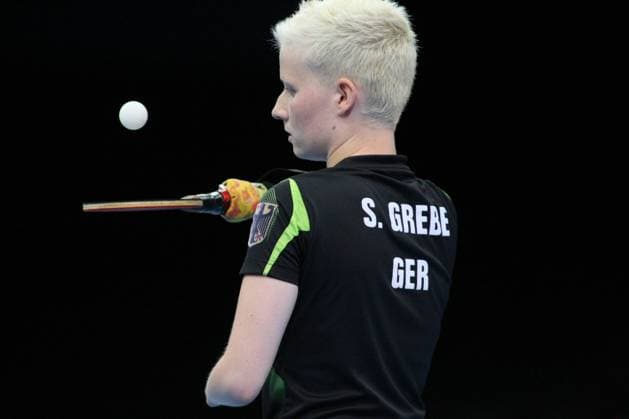 03.09.2012. London, England. Stephanie Grebe (GER) in action during her Bronze medal match of the Women s Singles - Class 6 Table Tennis during Day 3 of the London Paralympics from the Excel Arena xJordanxMansfieldx  ActionPlus11325495