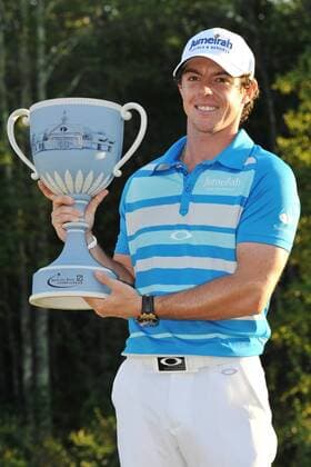 03 September 2012: Rory McIlroy ( Mc Ilroy ) poses with his trophy after wining the Deutsche Bank Championship at TPC Boston in Norton, MA Editorial Use Only GOLF: SEP 03 PGA Golf Herren - Deutsche Bank Championship- Final Round Icon147120903005 EDITORIAL USE ONLY